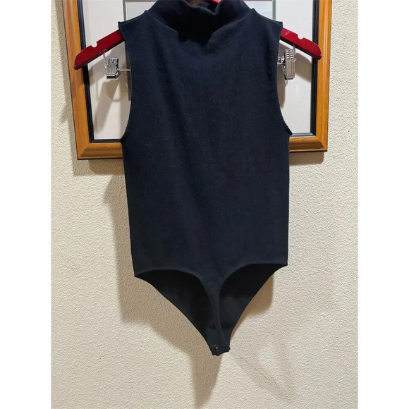Good American Tops - Good American Women's Black Sleeveless Bodysuit Size 3 Mock Neck Snap Closure